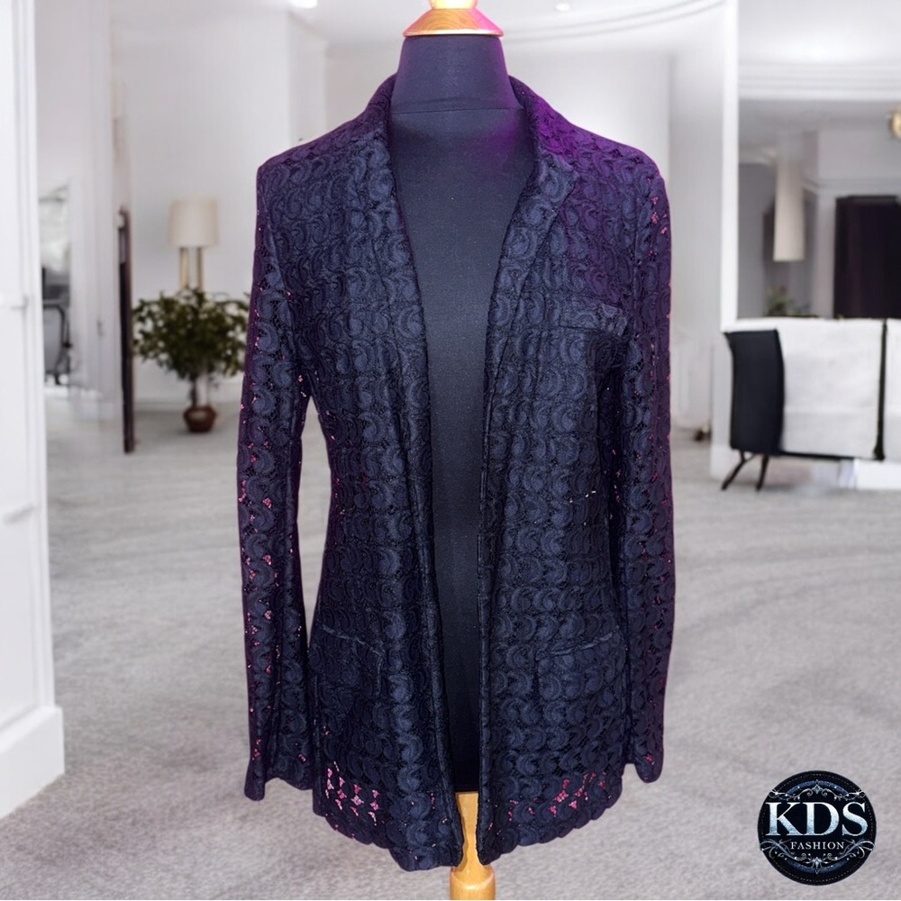 Diane Von Fürstenberg Lace Cutout Blazer Women’s 12 - Picture 3 of 10